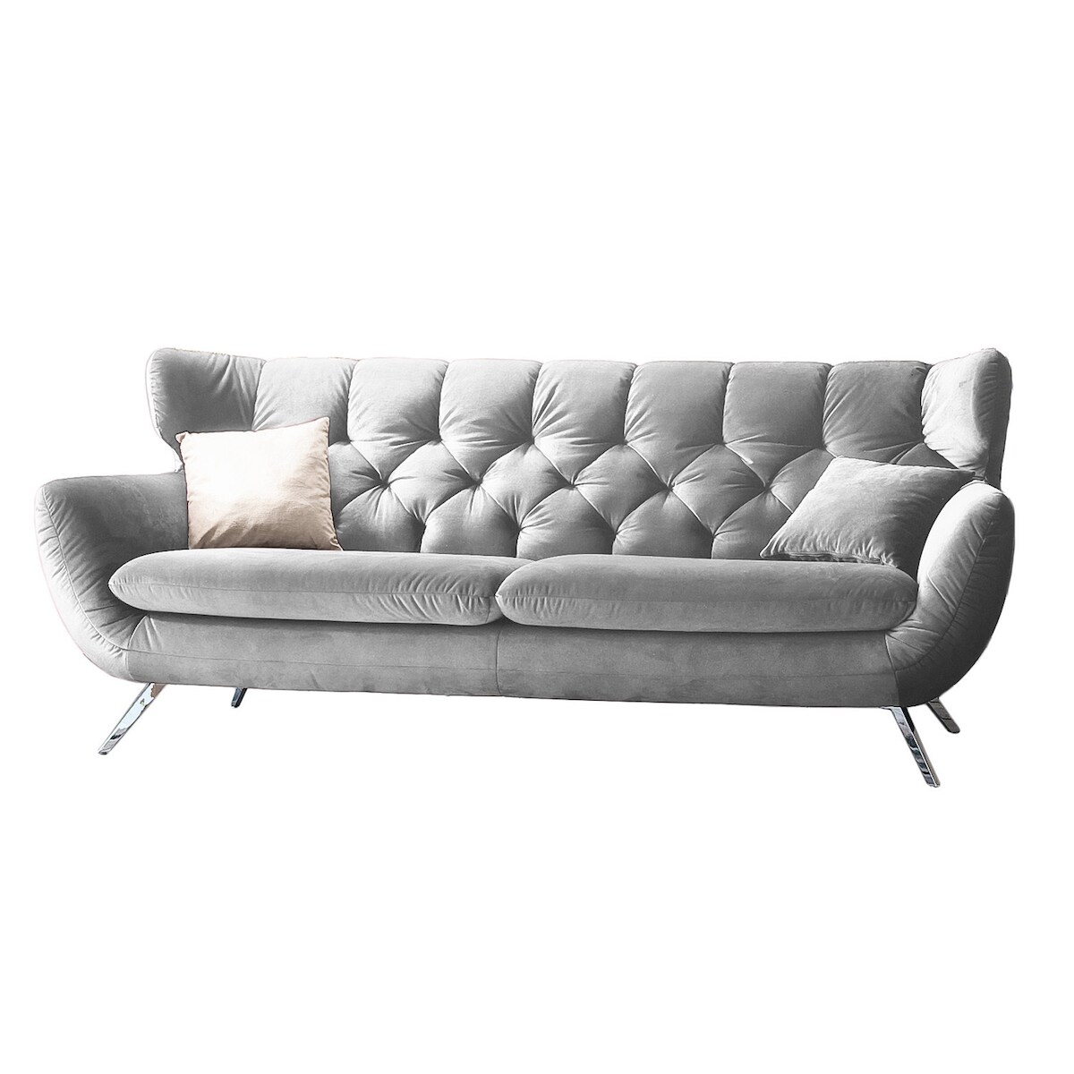 KAWOLA Sofa CHARME 3-Sitzer Velvet silber Image