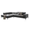 KAWOLA Sofa NELSON Ecksofa Velvet grau Recamiere links mit motorischem Sitzvorzug