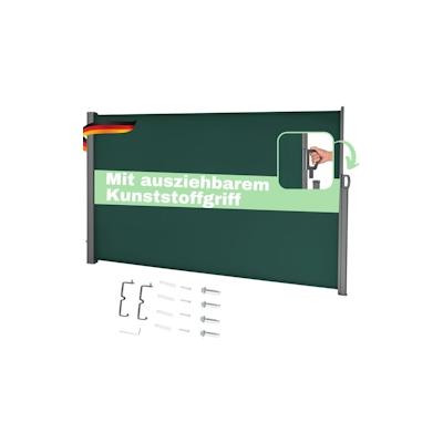 DELUKE® Seitenmarkise ausziehbar 160x300cm Blickdicht - Sichtschutz Windschutz | Markise Wandmarkise ausziehbar Sonnensc