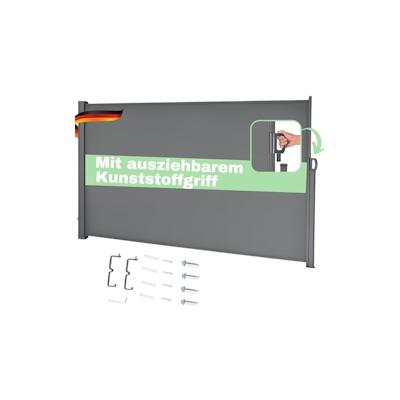 DELUKE® Seitenmarkise ausziehbar 180x300cm Blickdicht - Sichtschutz Windschutz | Markise Wandmarkise ausziehbar Sonnensc