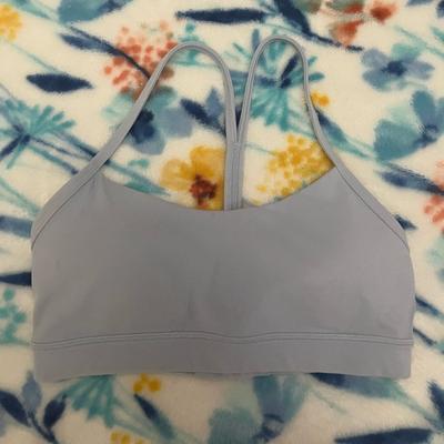 Lululemon Athletica Intimates & Sleepwear | Lululemon Flow Y Adjustable Sports Bra, Blue Linen. Size 6. | Color: Blue | Size: 6