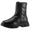 Winterboots GEOX "D VILDE F", Damen, Gr. 37, schwarz, Leder, Lederimitat, unifarben, casual, Schuhe, Chunky Boot, Plateau Stiefel mit Plateausohle