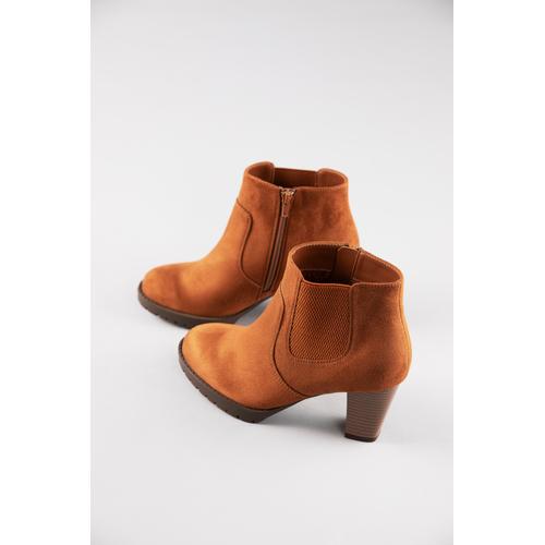 Stiefelette ANISTON SHOES Gr. 38, braun (cognac) Damen Schuhe Ankleboots mit seitlichem Stretcheinsatz - NEUE KOLLEKTION