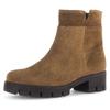 Stiefelette GABOR, Damen, Gr. 42, braun (cognac), Veloursleder, unifarben, klassisch, Schuhe, Blockabsatz, Boots, Chunky-Boots mit Innenreißverschluss