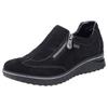 Slip-On Sneaker RIEKER, Damen, Gr. 42, schwarz, Veloursleder, sportlich, Schuhe Sneaker, Freizeitschuh, Halbschuh, Outdoorschuh mit riekerTEX-Membran