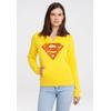 Kapuzensweatshirt LOGOSHIRT "DC Comics - Superman", Damen, Gr. M, gelb, 70% Baumwolle, 30% Polyester, unifarben, casual, normal, ohne Ausschnitt, Langarm, Sweatshirts, mit lizenziertem Print