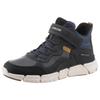 Sneaker GEOX "J FLEXYPER BOY B ABX", Kinder, Gr. 29, grau (dunkelgrau, navy, schwarz), Veloursleder, Synthetik, Textil, casual, Schuhe, Freizeitschuh, Boots, Schnürschuh mit Klettverschluss