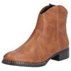 Cowboy Stiefelette RIEKER, Damen, Gr. 38, braun (zimt), Lederimitat, klassisch, Schuhe Cowboyboots Cowboy-Stiefelette Stiefelette, Westernstiefelette, Stiefelette, Blockabsatz mit Reißverschluss