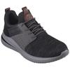 Slip-On Sneaker SKECHERS "DELSON 3.0-CICADA", Herren, Gr. 45, schwarz (schwarz, grau), Lederimitat, Mesh, sportlich, Schuhe, Slipper, Freizeitschuh mit Gummizug zum Schlupfen