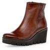 Ankleboots GABOR, Damen, Gr. 44, braun (dunkelbraun), Kalbsleder, unifarben, used, modisch, Schuhe, Keilabsatz, Boots, Stiefelette in Used Optik