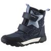 Winterboots GEOX "J TREKKYUP GIRL B ABX", Kinder, Gr. 32, blau (navy), Textil, Synthetik, Lederimitat, metallic, casual, Schuhe, Klettstiefel, Snowboots, Winterstiefel mit Metallic Look