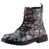 Schnürboots GEOX "J ECLAIR GIRL D", Kinder, Gr. 30, schwarz (schwarz, bunt geblümt), Lederimitat, geblümt, casual, Schuhe, Schnürstiefel, Boots mit Blockabsatz