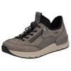 Slip-On Sneaker RIEKER, Damen, Gr. 36, grau (grau, schwarz), Lederimitat, Textil, sportlich, Schuhe Sneaker, Schlupfschuh, Freizeitschuh, Halbschuh mit Schnellverschluss