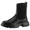 Chelseaboots GEOX "J JUNETTE GIRL C", Kinder, Gr. 32, schwarz, Lederimitat, Textil, unifarben, casual, Schuhe, Plateaustiefel, Schlupfstiefel, Winterstiefel mit Blockabsatz