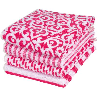 Badetuch PAD "Family", pink, B:70cm L:140cm, Frottee, Frottee, Handtücher (Packung), Made in Europe