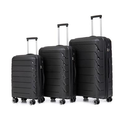 3 Piece(20/24/28in.)PP materials Hard Shell Lightweight Carry On Luggage with TSA Lock Airline Approved and Spinner Wheels