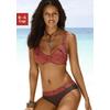 Bügel-Bikini S.OLIVER, Damen, Gr. 36, Cup B, rot (rot, braun), Polyamid, bedruckt, Bikini-Sets, mit grafischem Druckdesign