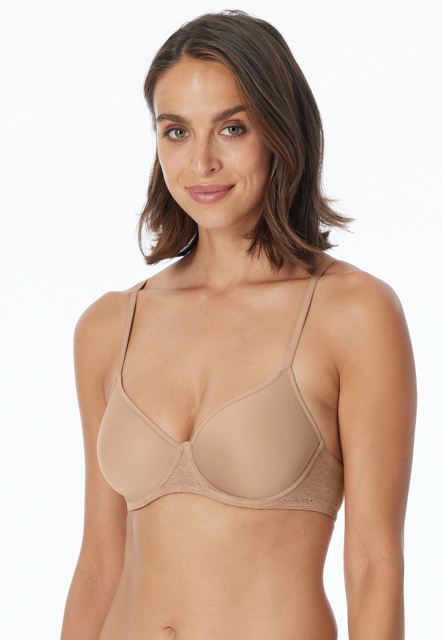 Schalen-BH SCHIESSER "Air", Damen, Gr. 75, Cup A, beige (411, maple), Microtouch, Obermaterial: 90% Polyester, 10% Elasthan, unifarben, bequem, BHs Schalen-BH, mit feiner, elastischer Microqualität Image