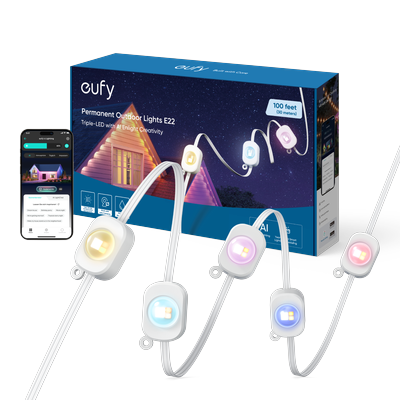 eufy Festinstallierte Outdoor-Lichterkette E22, 30m, 60 Triple-LEDs