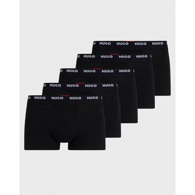 Hugo 5-Pack Mens Stretch-cotton Trunks With Logo Waistbands Nos - Black - Size Medium | Hugo Sale | Discount Designer Brands