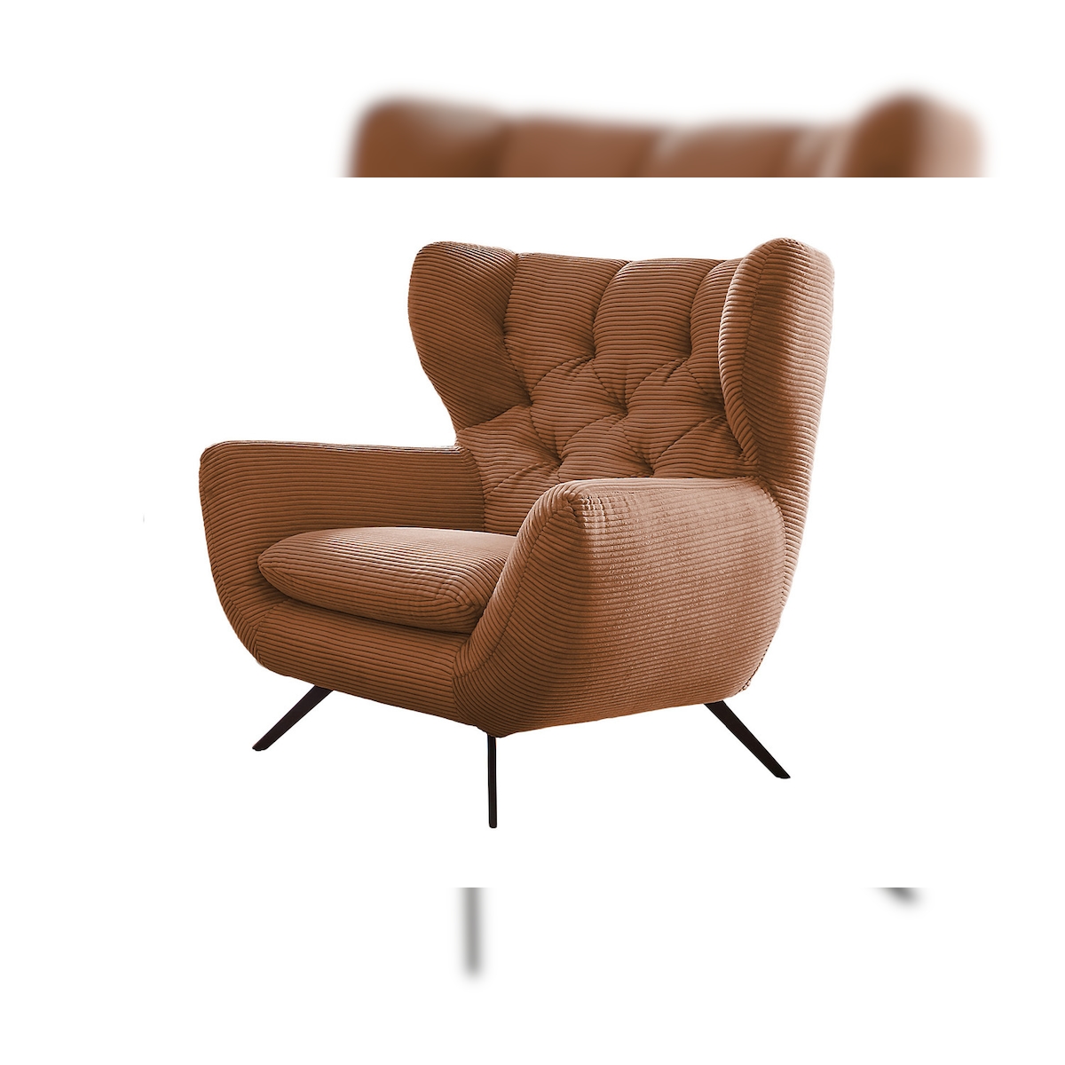 KAWOLA Sessel CHARME Hochlehnsessel Cord rost Image