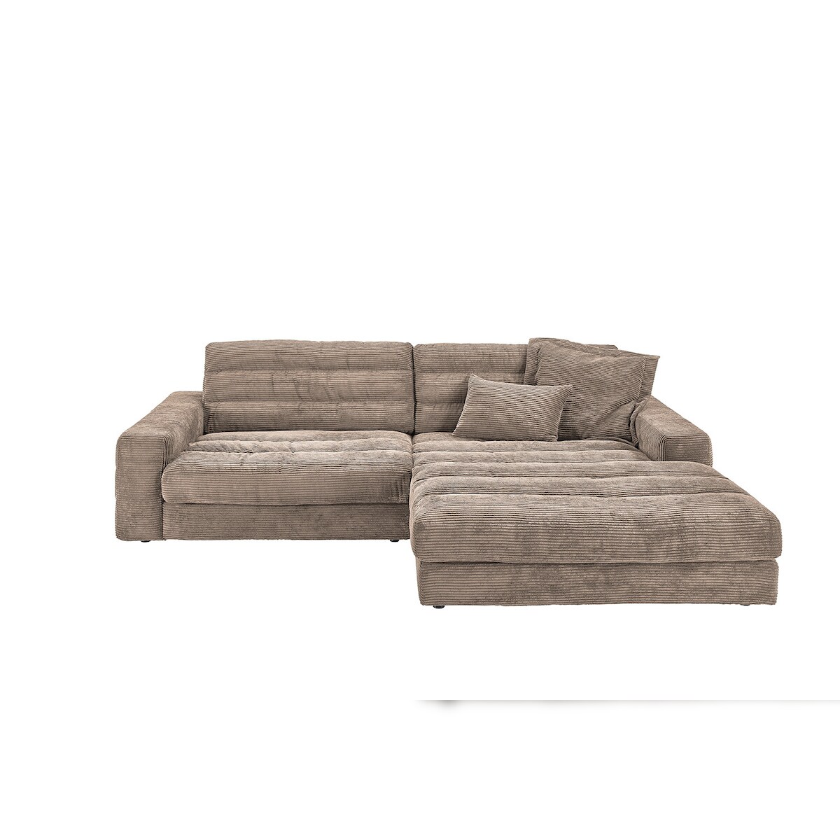 KAWOLA Sofa LANA Ecksofa Cord taupe Recamiere rechts Image