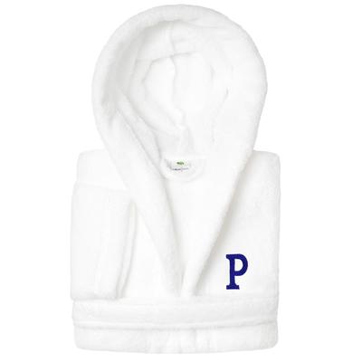 Sweet Kids 100% Polyester SUPER PLUSH Double Brushed Hooded Bathrobe with Navy Bookman Monogram