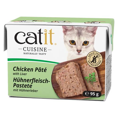 12x95g Catit Cuisine Pastete Huhn mit Leber Katzenfutter nass