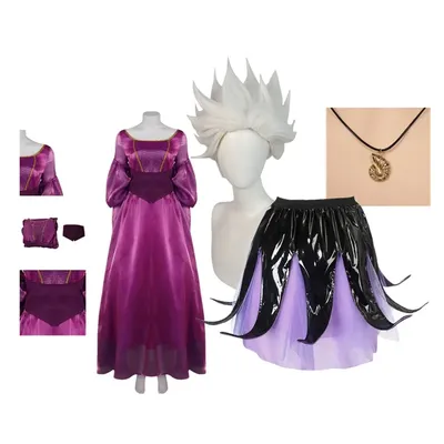 Ursula Cosplay Kostüm Frauen Kleid Rock Halskette Perücke Hexe Rollenspiel Fantasia Outfits Image