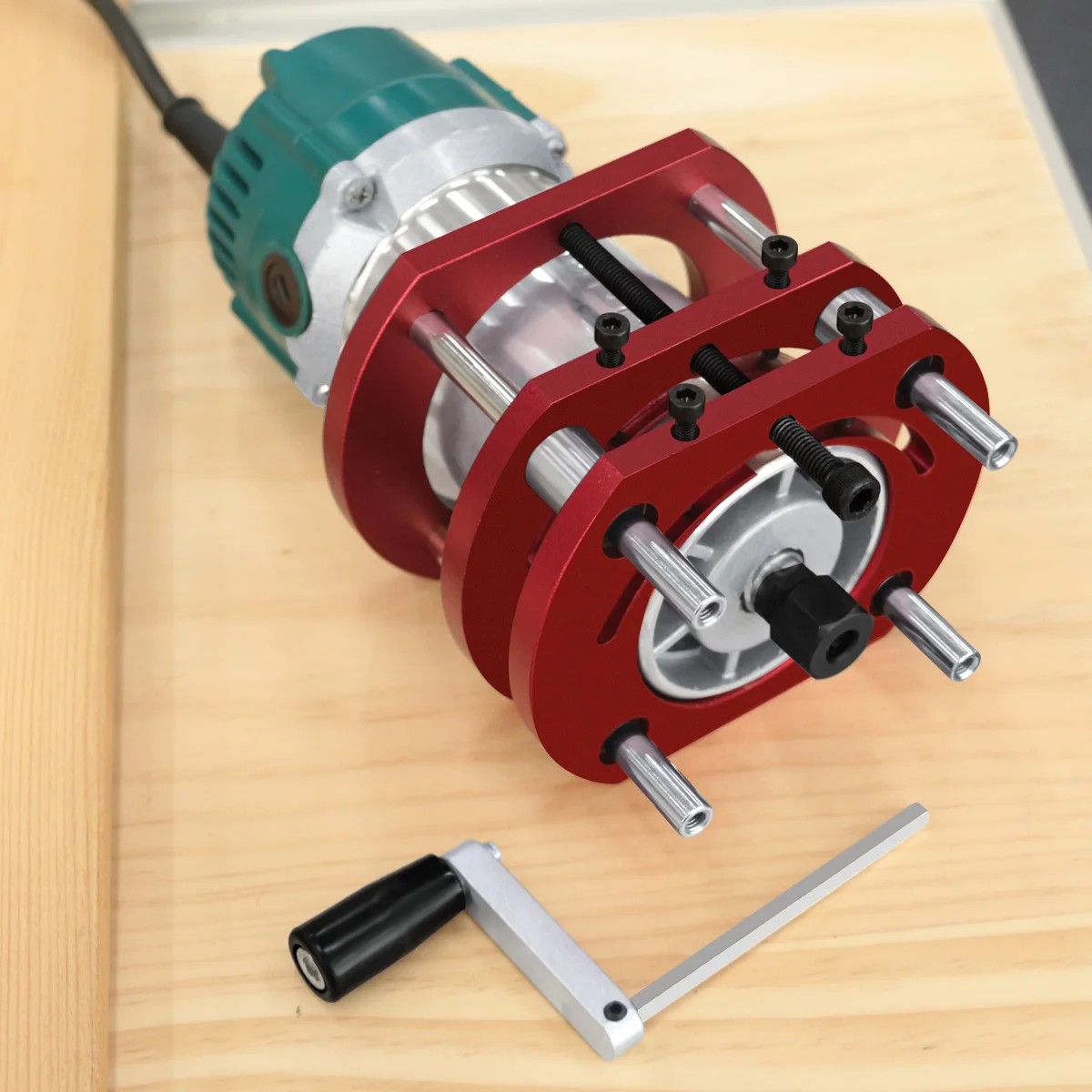 Fräser lift für Motoren mit 65mm Durchmesser-Holz fräser Arbeits bänke DIY-Werkzeuge Holz bearbeitungs fräser Tisch einsatz platte Hub basis Image