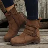 Botines Frauen Ankle Boot Herbst Neue Retro Wildleder High Heel Boot Chunky Plus Größe Casual Frauen Schuh Schnalle Zipper Kurze Boot