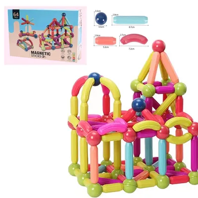 Magnetisches Bauset DIY Gebäude Montage Magnet Blöcke Spielzeug für Kinder pädagogisches Geschenk Image