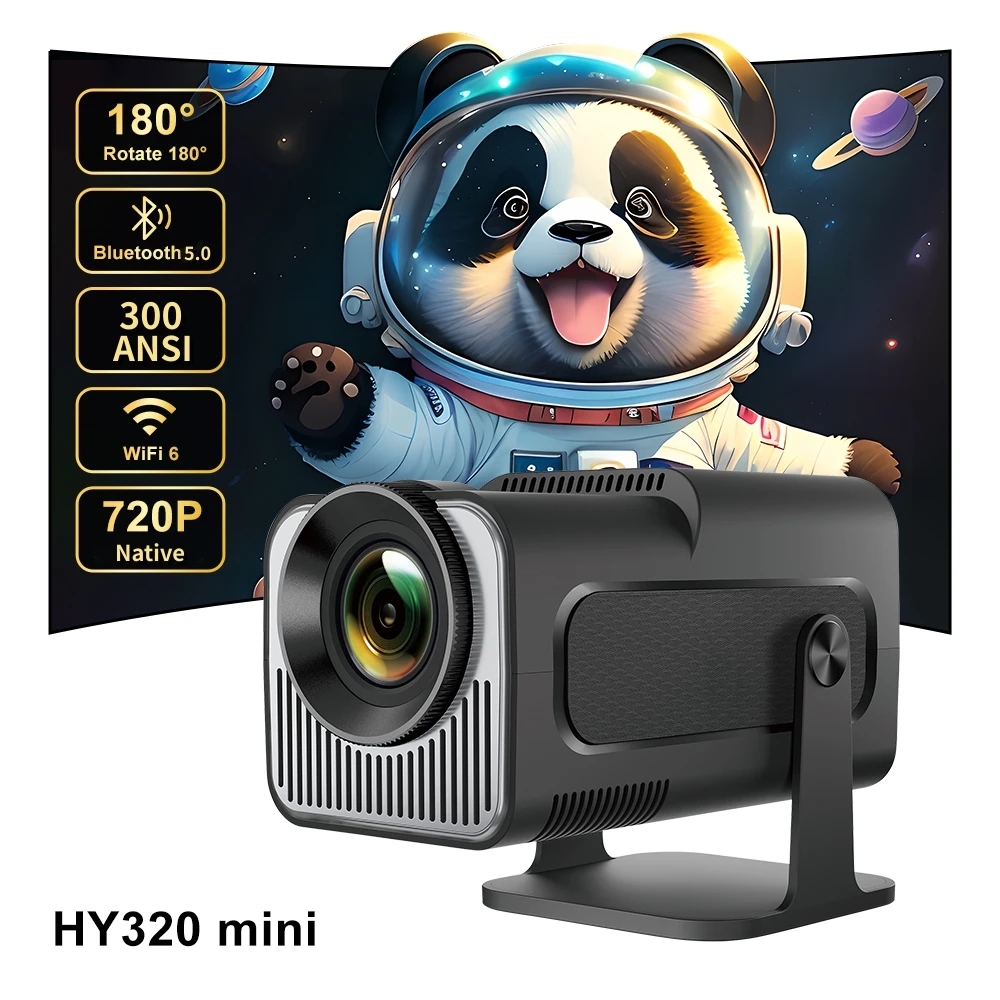 Salange hy320 mini projektor 720p freestyle für samsung xiaomi android iphone wifi bt 5,0 kino tragbar 4k via hd mit handtasche Image