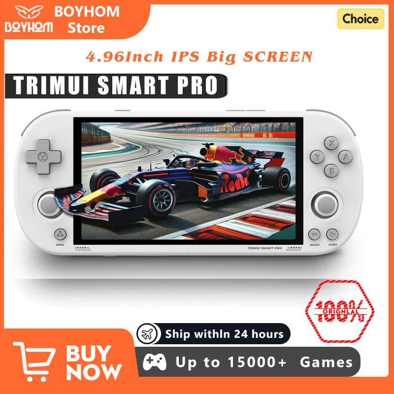Trimui Smart Pro Console de jeu portable 4.96 ''écran IPS système Linux Joystick éclairage rvb Smartpro rétro lecteur de jeu vidéo cadeau
