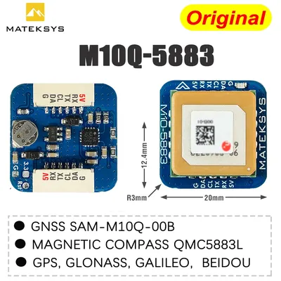 Matek Systems GNSS M10Q-5883 U-Blox M10 GPS with Compass QMC5883L Module Digital AirSpeed 4~9V For FPV Racing Drone
