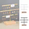 Fashion 52 Holes Earrings Display Stand Metal Necklace Bracelet Anklet Stud Earring Jewelry Storage Rack Holder With Wooden Base