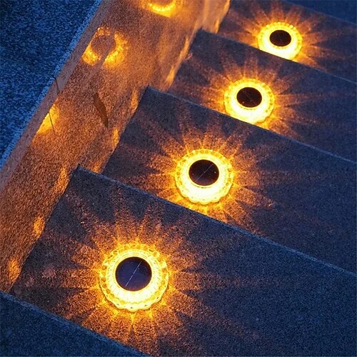 luce interrata ad energia solare luce impermeabile con spina a terra in pizzo luce sotterranea montata nel cortile luce esterna a LED ad energia solare per prato luci per scale luci per piattaforma 1