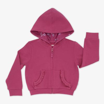 Berry Rose Ruffle Hoodie - 3T