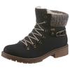 Winterstiefelette RIEKER, Damen, Gr. 37, grau (nachtblau, grau), Nubuklederimitat, Textil, kontrastfarbene Details, klassisch, Schuhe, Winterboots, Schnürboots mit Strickrand und Rieker-TEX