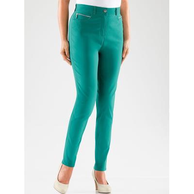 Stretch-Hose STEHMANN, Damen, Gr. 42, Normalgrößen, grün (smaragdgrün), 72% Viskose, 25% Polyamid, 3% Elasthan, unifarben, lang, Hosen, Topseller Image