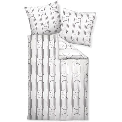 Bettwäsche JANINE "J. D.87092 07", braun (kaffee mondstrahl), B/L: 155cm x 200cm, , Mako-Satin, B/L: 80cm x 80cm, Mako-Satin, Obermaterial: 100% Baumwolle, Bettwäsche, mit Reißverschluss Image