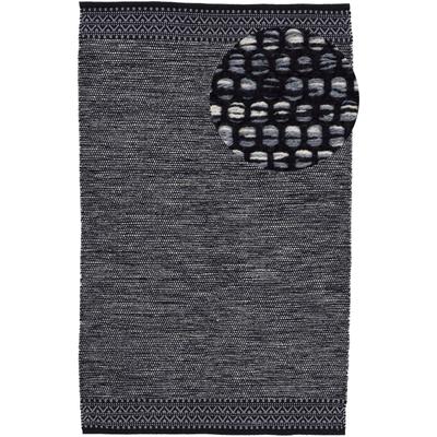 Teppich CARPETFINE "Kelim Mia, auch als Läufer erhältlich", schwarz, B:160cm H:6mm L:230cm, Baumwolle, Teppiche, handgewebt, Baumwolle, Wendeteppich, Fleckerl, Bordüre, Wohnzimmer Image