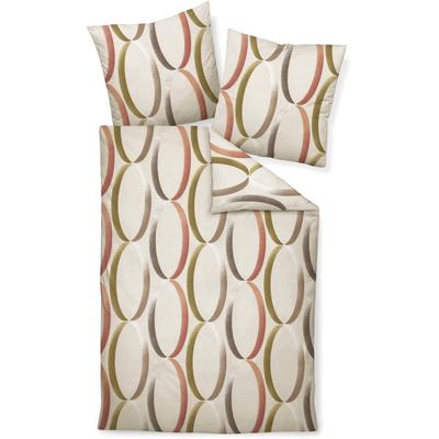 Bettwäsche JANINE "DAVOS65156 08", beige (taupe siena), B/L: 200cm x 200cm, 2 St., Feinbiber, B/L: 80cm x 80cm & 80cm x 80cm, Feinbiber, Obermaterial: 100% Baumwolle, Bettwäsche, mit Reißverschluss Image