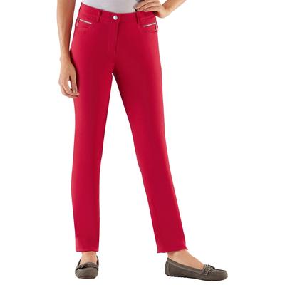 Stretch-Hose STEHMANN, Damen, Gr. 21, Kurzgrößen, rot (kirschrot), 72% Viskose, 25% Polyamid, 3% Elasthan, unifarben, lang, Hosen, Topseller Image