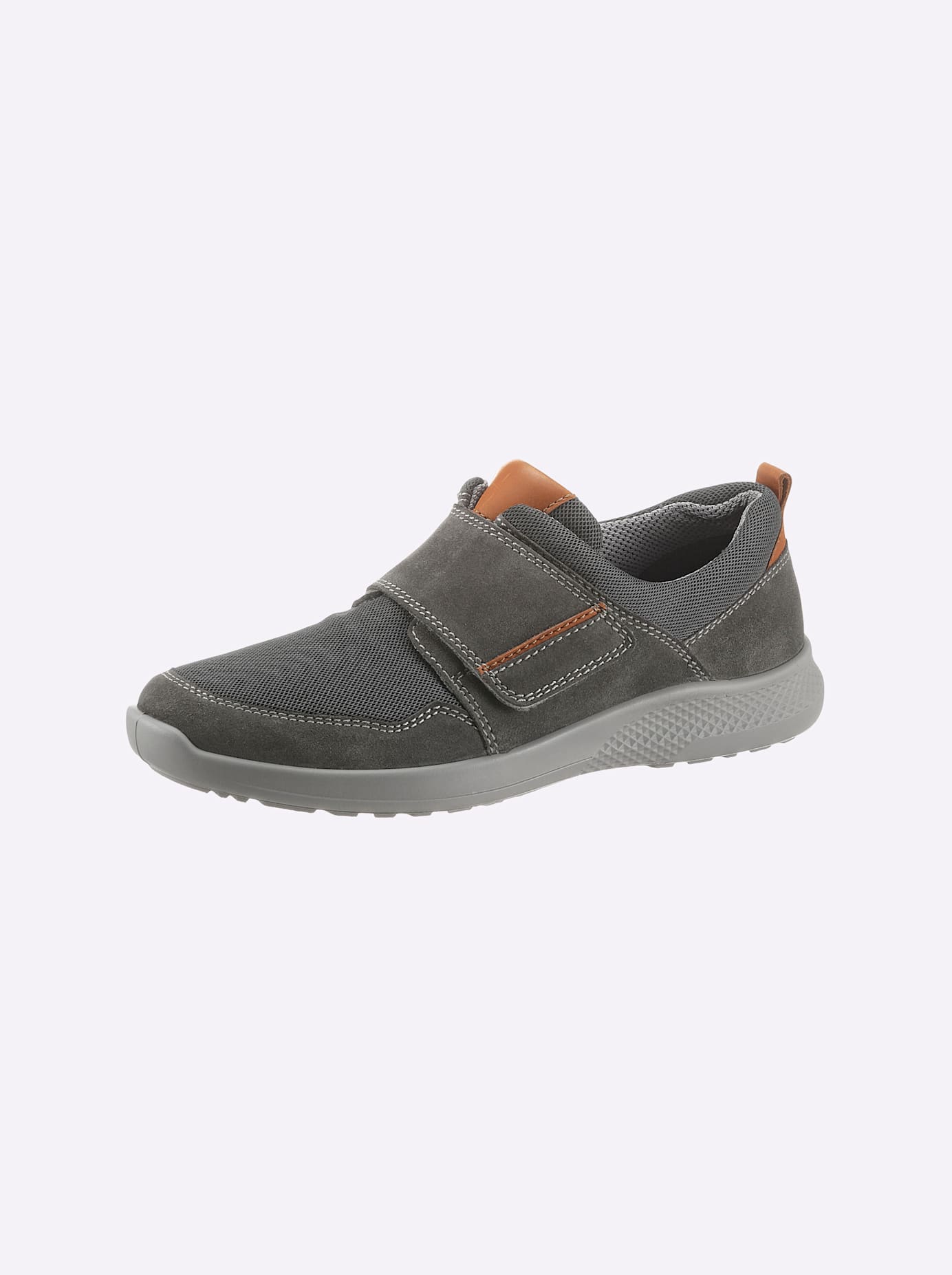 Klettschuh JOMOS, Herren, Gr. 44, grau, Veloursleder, Schuhe Klettschuh