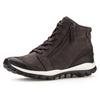 Schnürboots GABOR ROLLINGSOFT, Damen, Gr. 43, grau (dunkelgrau, used), Nubukleder, sportlich, Schuhe, Keilabsatz, Komfortboots mit profilierter Gummilaufsohle