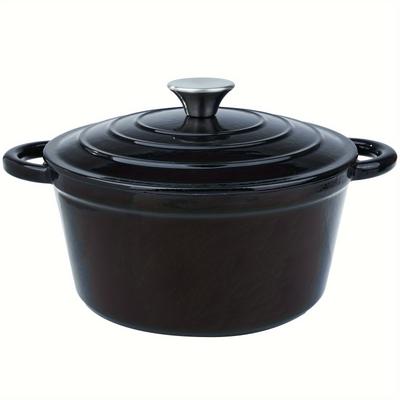 TEMU 4.5 Quart Enameled Cast Iron Dutch Oven Pot With Lid, Dual Handle For Bread Baking, Pre- Cookware, Heavy-duty, Oven To 500Â° F, & Applicable All Cookings