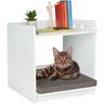 Beistelltisch mit Haustierbett, Katzen & kleine Hunde, HxBxT: 54,5 x 50 x 54 cm, Tierbett mit