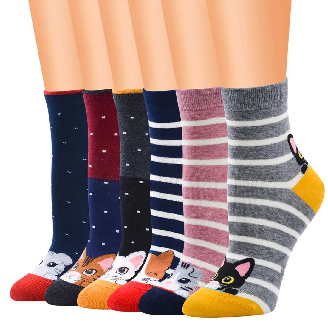 Calzini da donna a tubo centrale in cotone cartone animato coreano Kawaii rosa popolare moda Casual Anime Big Ear Dog Cute Kawaii Cat Socks
