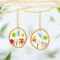 Orecchini trasparenti con fiori secchi per le donne Orecchini pendenti a cuore rotondo unici Accessori da donna Gioielli floreali di moda coreani